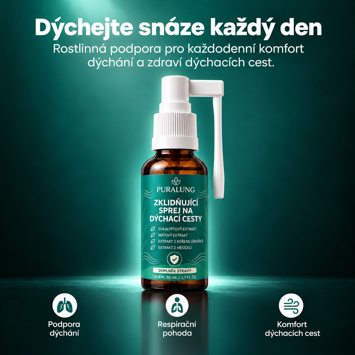 Puralung - sprej pro pohodlné dýchání